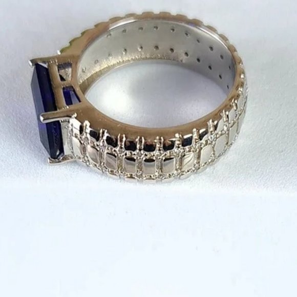 Hespera Ink Blue Topaz Cigar Ring - Picture 5 of 6